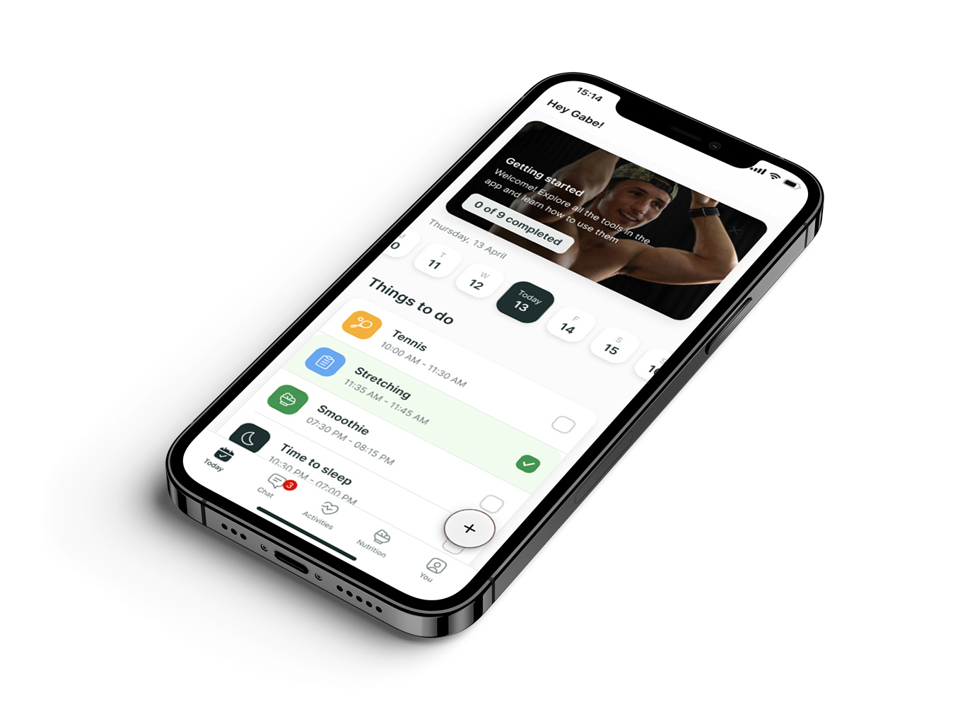 A mockup of the coaching app showcasing the features.